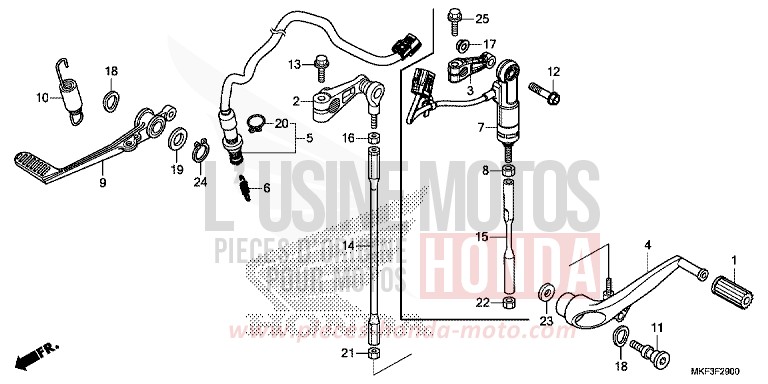 PEDALE de CBR1000RR SP SP1 SP2 GRAND PRIX RED (R380X) 2018